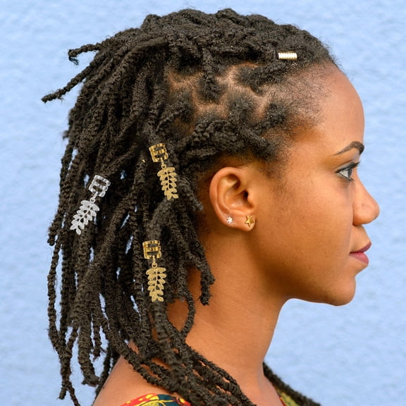 LOLIPPYY 40PCS Hair Jewelry for Braids Accessories in Silver for Natural Style and Outdoor