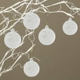 thumbnail image 3 of Taotanxi 6pc White Christmas Ball Ornaments for Farmhouse Tree Holiday Xmas Decorations, Large Shatterproof Plastic 2.16 Inch Glitter Snow Balls with Ribbon Hangers, Icicles and Snowflakes Set, 3 of 6
