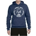 thumbnail image 2 of Wild Bobby Worry Ends When Faith In God Begins Inspirational/Christian Unisex Graphic Hoodie Sweatshirt, Vintage Heather Navy, Medium, 2 of 5