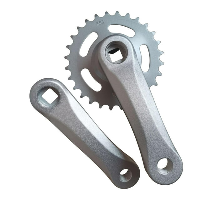 Baohd Kids Bicycle Crankset Riding Replacement Accessories Bike Set Crank Silver 28T Gray Children Bright Silver 28T