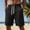 (New18)Black, variant on Thousandth Casual Striped Shorts for Men Summer Beach Shorts with Drawstring Elastic Waist Breathable Shorts Relaxed Loose Fit Flax Lounge Shorts