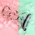 thumbnail image 4 of JINSIJU 450ML Glass Straw Cup with Scale Transparent Graffiti Style Drinking, 4 of 6