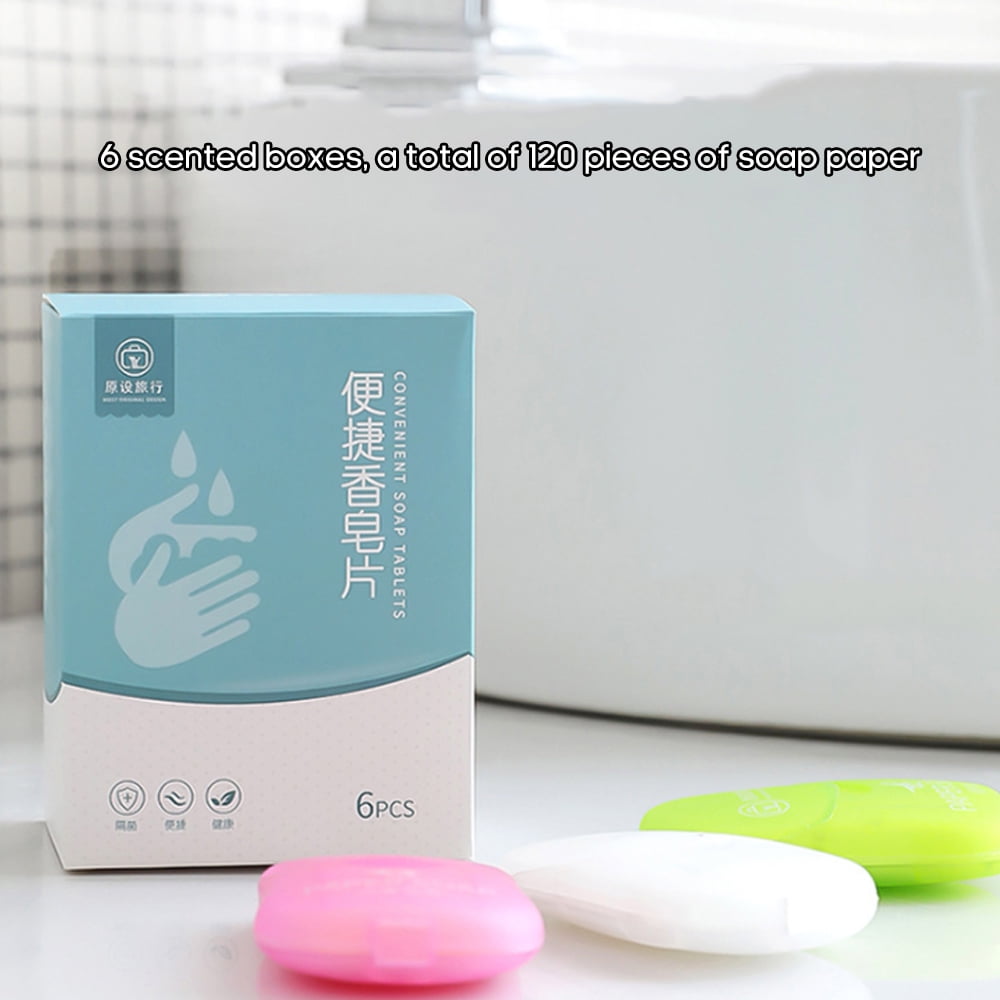120PCS Disposable Soap Tablets for Hand Washing Portable Cleaning Tool