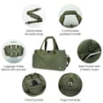 thumbnail image 6 of WANDF Large 40L Gym Bag with Shoe Compartment Wet Pocket for Women Men,Yoga Bag with Yoga Mat Holder,Waterproof Duffel Travel Bag Carry On Weekender Overnight Bag(Green), 6 of 9