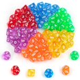 thumbnail image 1 of Juego de 60 dados multicara - Juego de dados acrílicos - Dados de juego D10 - Coloridos - para juegos de mesa, juegos de tablero, juegos de cartas y entretenimiento, 1 of 6