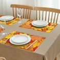 thumbnail image 5 of Maple Leaf Orange Dining Table Placemats 4PCS Thanksgiving Harvest Fall Autumn Durable Linen Placemats 12 X 18 Inch Seasonal Farmhouse Holiday Rustic Decor for Kitchen Dining Table Mats, 5 of 5