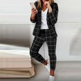 thumbnail image 2 of Bmisegm Women's 2PC Casual Light Weight Thin Jacket Slim Coat Long Sleeve Blazer Office Business Pants+ Coats Jacket Outwear Suits 2 Piece Sets for Women Black L, 2 of 9