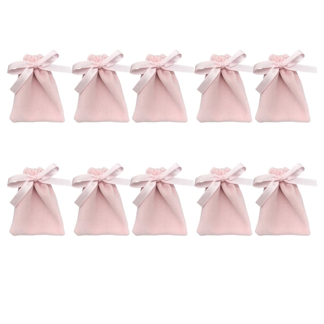 unbranded 10Ud Bolsa De Joyería Rosa Con Cordón Y De Alta Calidad Para Almacenamiento Y Regalos