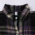 thumbnail image 5 of Jxximdong Fashion Coat for Women, Spring and Autumn Checkered Shirt New Retro Style Loose Long Sleeved Shirt Coat, Women's Coats Purple, 5 of 9