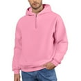 thumbnail image 2 of Resicozy Quarter Zip Hoodies For Men Loose Fit Lightweight Hiking Sportswear Comfort Oversized Sweatshirt Fashion Clothes Tops Pink L, 2 of 7