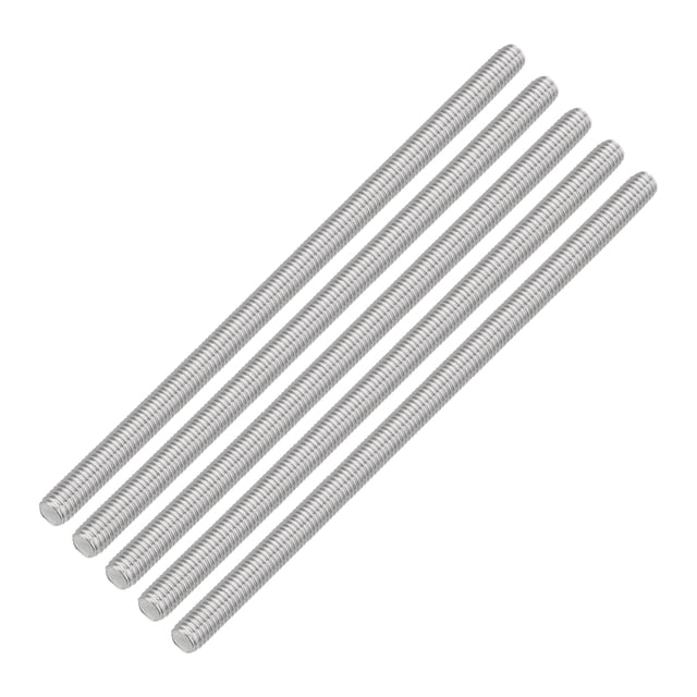Uxcell Lot de 5 M8 x 170mm Pas 1.25mm Acier Inoxydable 304 Tige Entièrement Filetée