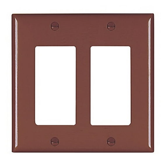 Pass and Seymour TP262 Brown Two Gang Decorator Wall Plate
