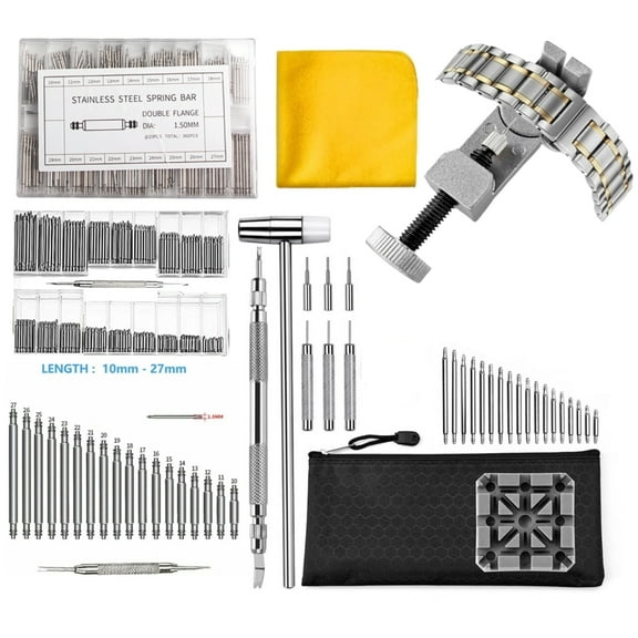 LTS EMIRA 480 PCs Watch Repair Tool Kit Set Professional Spring Bar Tool Set Watch Link Pin Tool Back Opener Remover Watch Maintance Kits with Carrying Case & Hammer