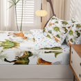 thumbnail image 5 of Homewish Wild Dinosaur Zipper Queen Comforter Set with Fitted Sheet and 2 Pillowcases,Vintage Wildlife Zipper Bedding Set,White,Colorful Stars Reversible,4pcs, 5 of 8