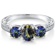 thumbnail image 3 of Gem Stone King 2.07 Ct Oval Blue Mystic Topaz 925 Sterling Silver Ring (Size 6), 3 of 6