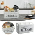 thumbnail image 2 of fsxdhpcsgfc White Kitchen Utensil Holder Wooden Countertop Utensil Organizer With 3 Compartments Large Cooking Tool Organizer Kitchen Utensil Caddy Housewarming Cooking Microwavable Containers for, 2 of 7