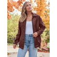 thumbnail image 2 of Womens Oversized Leather Jackets Faux Suede Fall Fashion Coats Winter Outfits Clothes Y2k Red XXL, 2 of 6