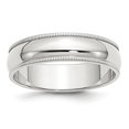 thumbnail image 3 of 925 Sterling Silver 6mm Half Round Milgrain Band Ring Size 12.5, 3 of 7