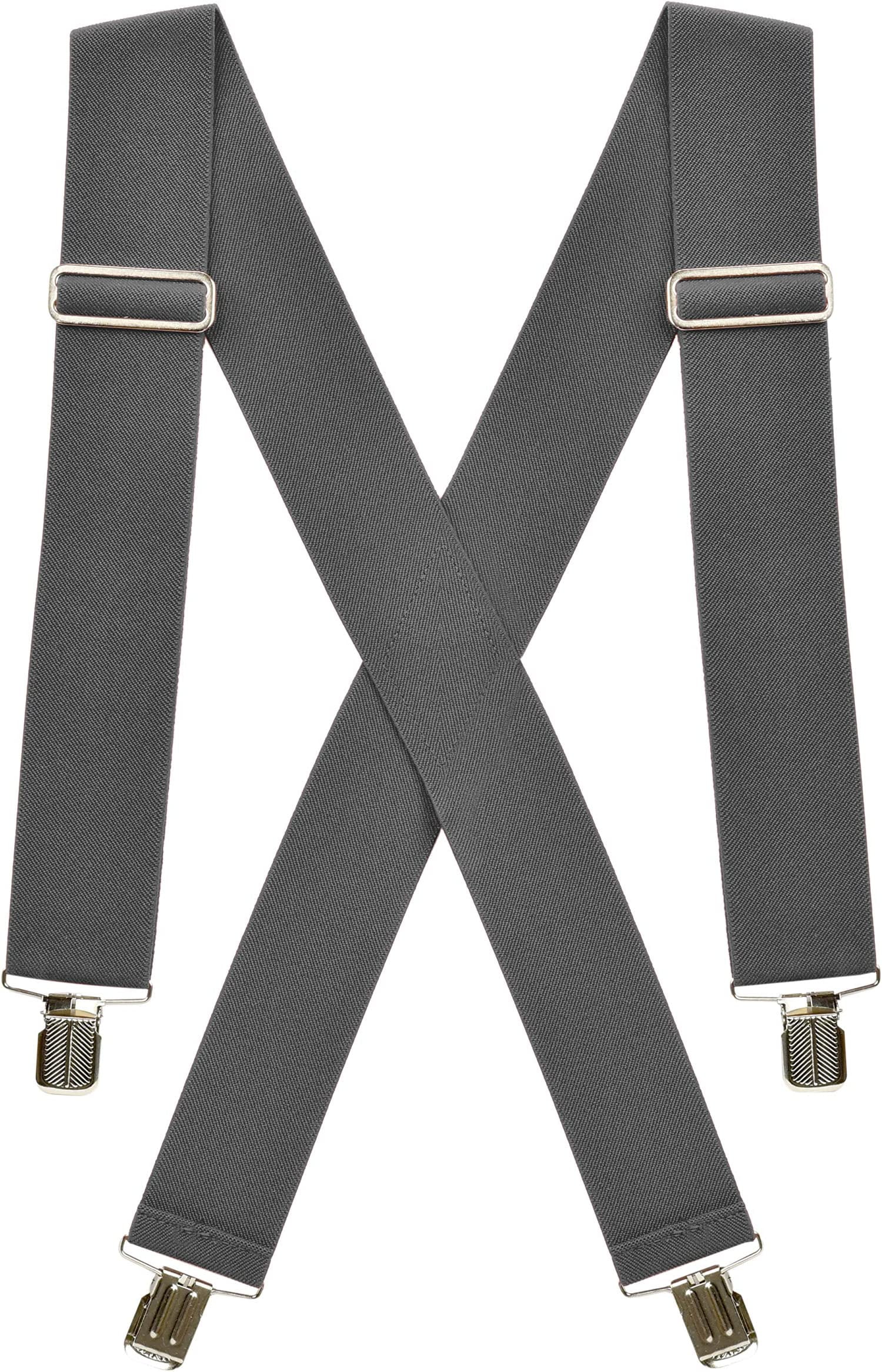 Hold’em Suspenders for Men Heavy Duty for Big and Tall Adult - Grey - 1X