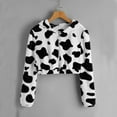 thumbnail image 3 of Ladies Tops,Womens Cow Print Pullover Long Sleeve Hooded Sweatshirts Cute Blouse, 3 of 5