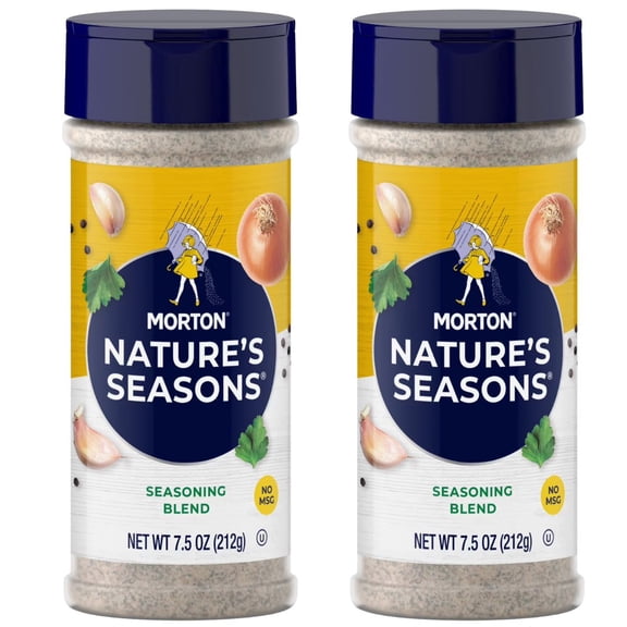 Morton Nature’s Seasons Seasoning Blend – 2 Pack, 7.5 oz Each – All Purpose Salt & Pepper Seasoning Mix, No MSG, Natural Spices