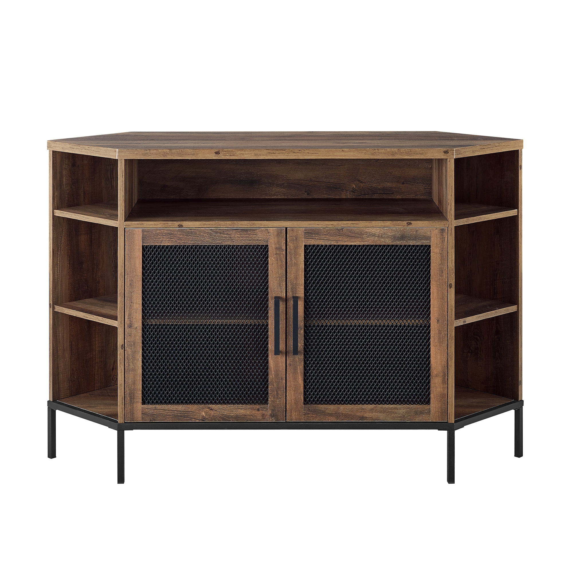 Walker Edison 48 inch Corner TV Stand for TVs up to 55", Barnwood