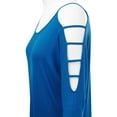 thumbnail image 4 of Made by Johnny Women's 3/4 Sleeve Hollowed Out Shoulder Top L ROYAL_BRITE, 4 of 6