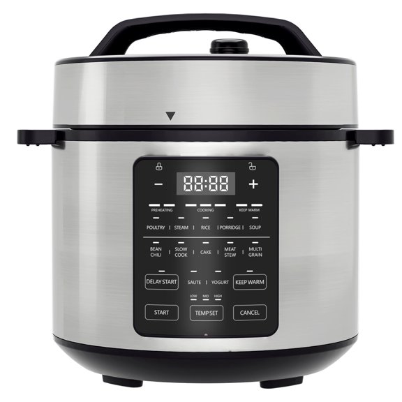 JONPONY 12-in-1 Electric Pressure Cooker 6 Quart Stainless Steel Multi Cooker for Rice, Steamer, Yogurt Maker, Slow Cook, Saute, Meat Stew, Cake, Multigrain