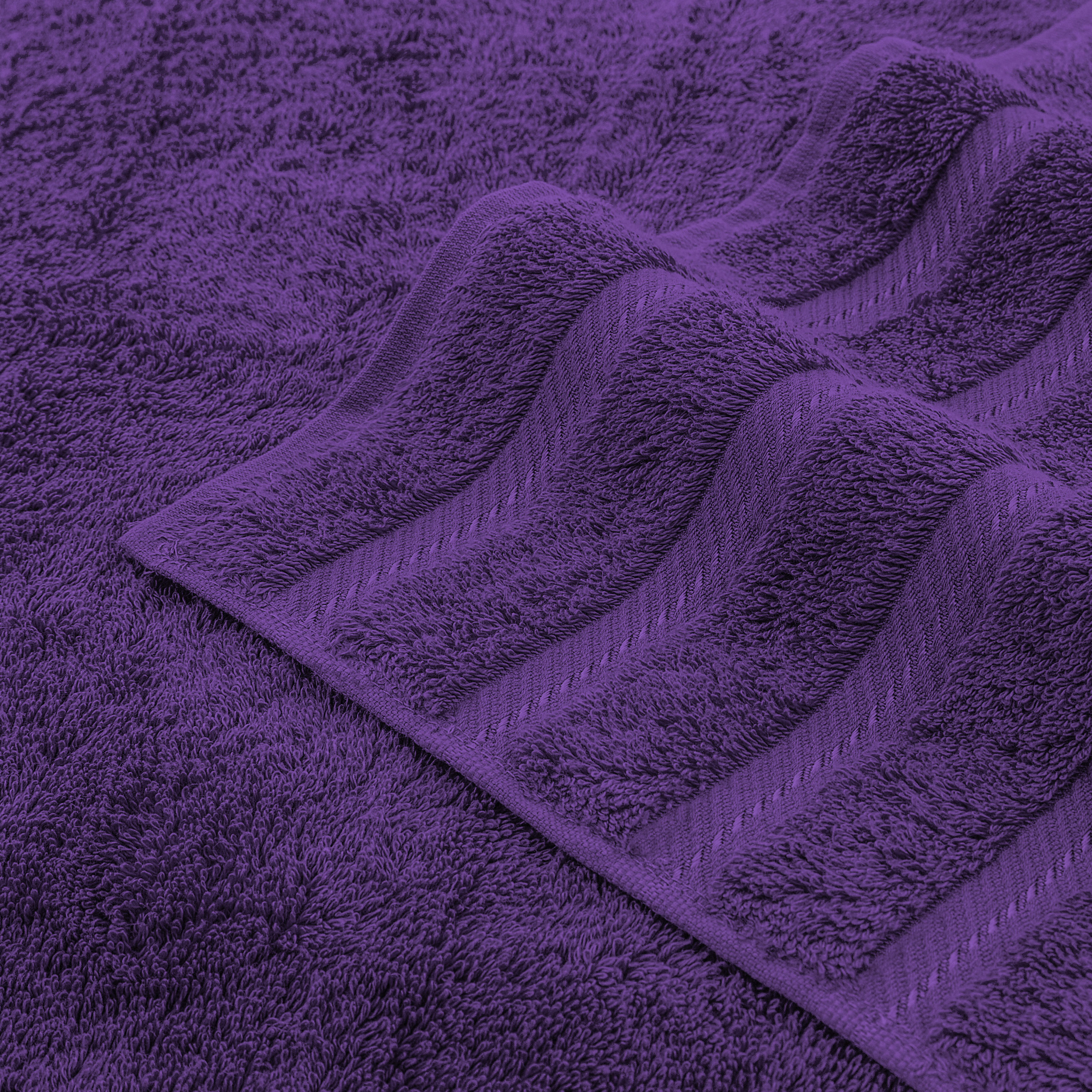 American Soft Linen Turkish Cotton Towel Set, Purple, 6-Piece photo 5
