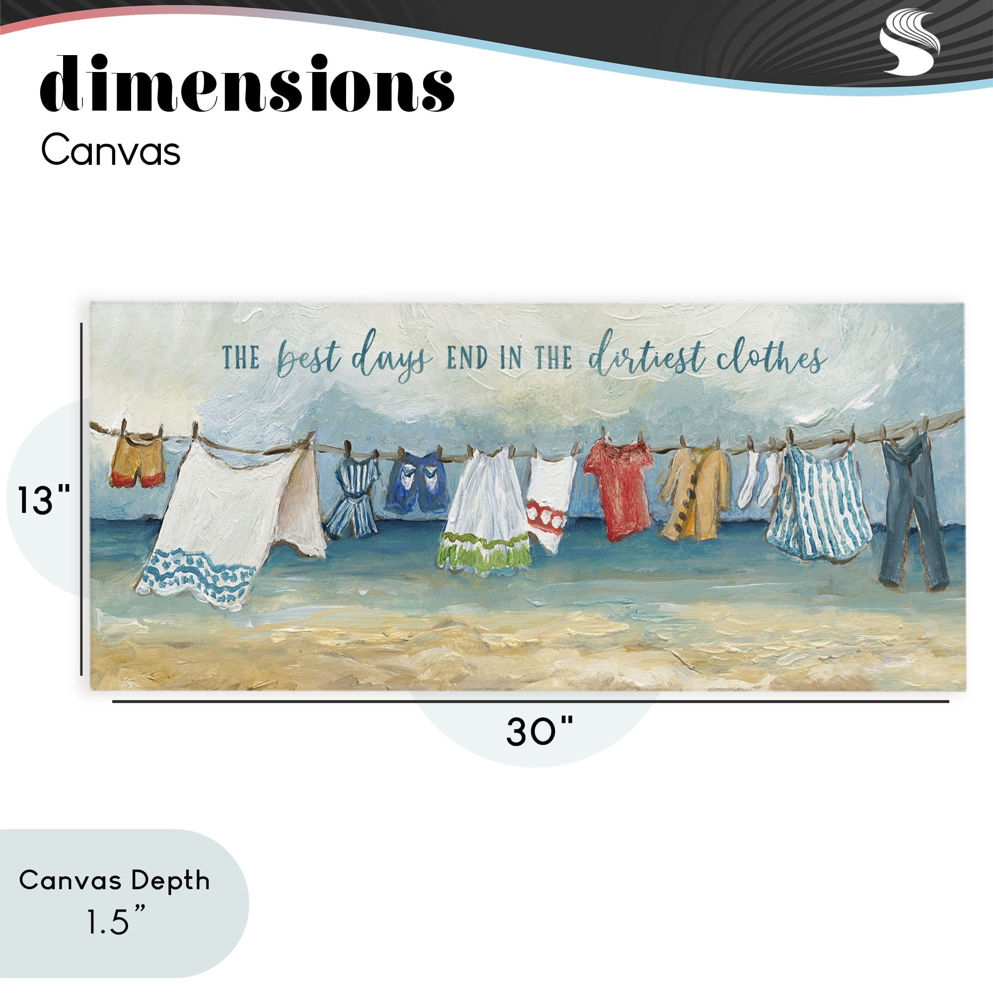Stupell Industries Clothesline By The Sea Canvas Wall Art, design by Charlene Olson