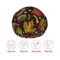 thumbnail image 5 of KLL Vintage Autumn Plants Butterfly Pattern Shower Cap & Bath Cap for Women,Reversible Oversized Waterproof Shower Caps for all Hair Lengths,Elastic Reusable Bathing Hair Cap, 5 of 6