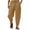 #H-Khaki, variant on GuangCheng George Men Ribbed Textured Harem Pants Loose Fit Elastic Waist Drawstring Comfortable Casual Baggy Trousers,Size:L