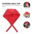 thumbnail image 4 of FRCOLOR Toque de Chef Mode Toque de Chef Cuisine Traiteur Crâne Ruban Turban (Rouge),11.22"X7.87"X4.72 Pouces, 4 of 4