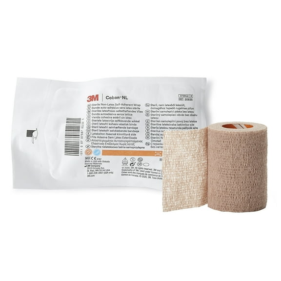 3M Coban LF Elastic / NonWoven Self-Adherent Cohesive Bandage Beige Sterile 3" x 5 Yd 1 Ct