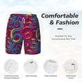 thumbnail image 6 of Picia Colorful Snake pattern Mens Swim Trunks with Compression Liner Stretch Beach Shorts Quick Dry with Zipper Pockets No-Chafing Board Shorts-XX-Large, 6 of 9