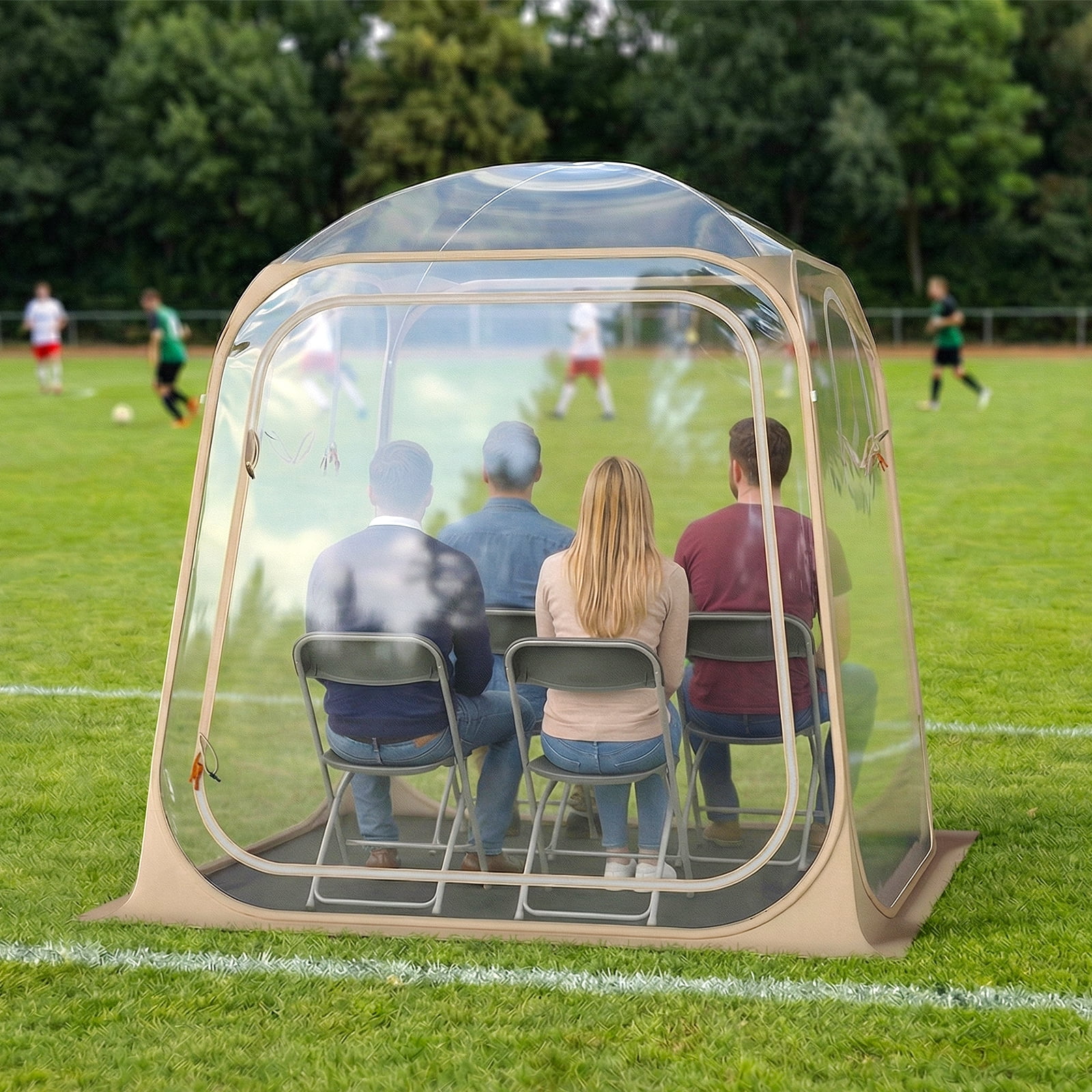 Gymax 7x7ft Clear Bubble Pop-Up Tent w/Sealed Floor Bag PVC Screen for 2-4 Persons