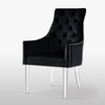 thumbnail image 6 of Inspired Home Gideon Velvet Dining Chairs Acrylic Leg Swoop Arm(Set of 2), Black, 6 of 9