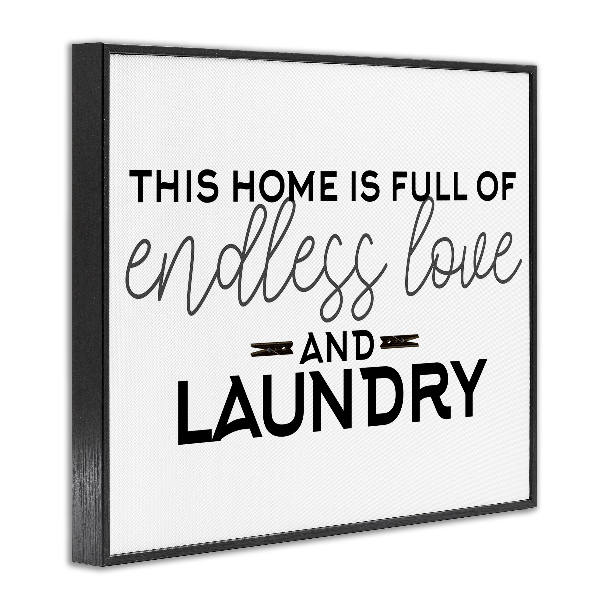 Endless Love & Laundry Minimal Black Framed Giclee Art, design by Kim Allen