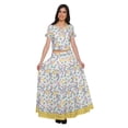 thumbnail image 2 of Moomaya Ensemble Haut Court Élégant Imprimé et Jupe Longue Robes Ethniques pour Femmes, 2 of 6