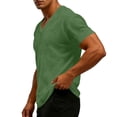 thumbnail image 5 of Miluxas Mens Active Waffle V Neck T-Shirts Athletic Running Gym Workout Short Sleeve Tee Muscle Fit Stretch Ribbed Lightweight Top Green XXXXL(XXXXL), 5 of 8