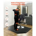 thumbnail image 2 of KFFKFF Salon Mat for Hair Stylist, 4 x 5 FT Hexagon Anti-Fatigue Chair Mat, 1/2-inch Thick Barber Shop Floor Mat with Round Cut Out, Easy-to-Clean PVC Surface & Anti-Trip Beveled Edges, 2 of 9
