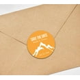 thumbnail image 3 of Darling Souvenir Round 45 Pcs Mountain Save The Date Stickers Personalized Bride Groom Names and Date Envelope Seals- Pale Orange, 3 of 4