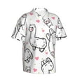 thumbnail image 2 of Easygdp Alpacas and Hearts Men's Hawaiian Shirts Print Lapel Short Sleeve for Beach, vacation, party, casual occasions - Medium, 2 of 9