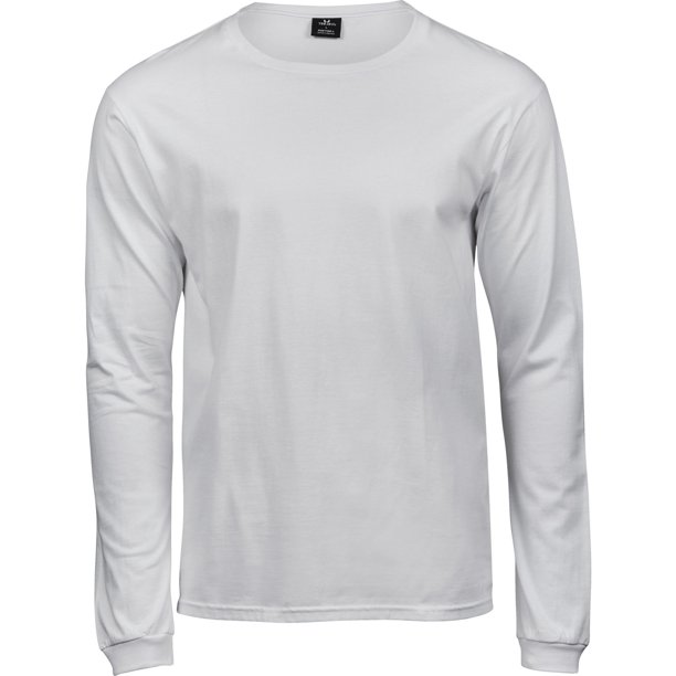 Tee Jays - Camiseta de Suave de Manga Larga para Hombre (Blanco)