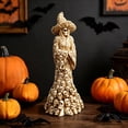 thumbnail image 4 of Halloween Witch Skull Ornament, White Skeleton Witch Figurine Tabletop Decoration, Spooky Skull Figurine for Desk Shelf Mantel Party Home Decor, Halloween Holiday Ornament Gift, 4 of 6
