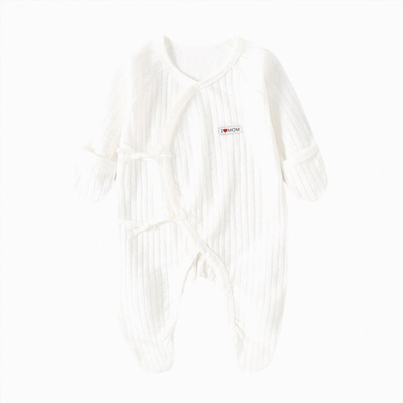 Gibobby Baby Onesies Comfortable Long Sleeved Crew Neck Bodysuit Color Ribbed 0 3 6 9 12 18 24Months Newborn Jumpsuit Soft Unisex Baby Clothes(0-1 Months,White)
