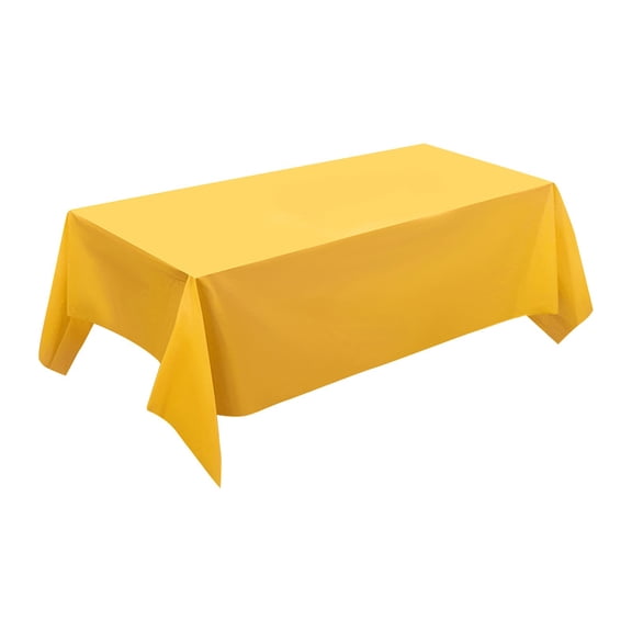 Disposable Plastic Tablecloths, Heavy Duty Thickened Rectangular Waterproof Table Covers for Parties Weddings Birthdays and Outdoor Picnic Events, Yellow
