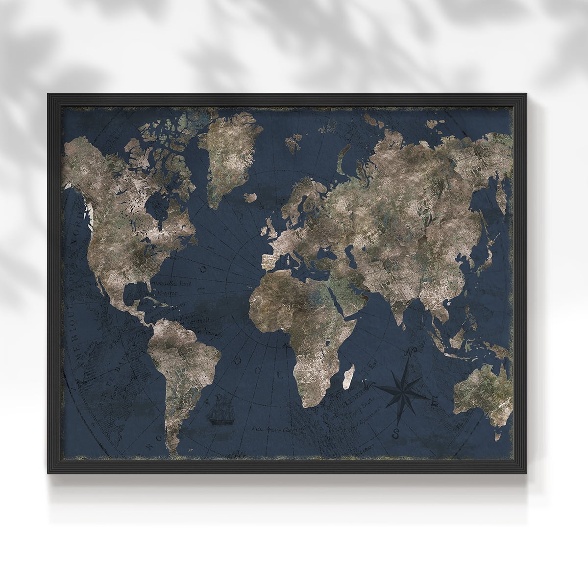 Navy Atlas by CAD Designs - Restickable Framed Giclée Print