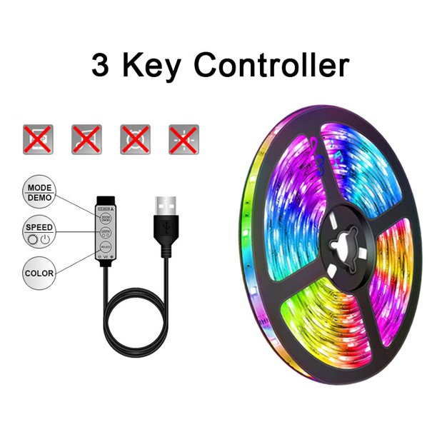 Tira de Luces Led RGB 5050 2835 con USB, lámpara Flexible con Bluetooth, Control por aplicación, cinta de diodo, retroiluminación de TV, decoración de habitación