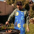 thumbnail image 3 of Women Men Adjustable Bib Apron with Pockets Yellow Tulip Cooking Kitchen Aprons, 3 of 7